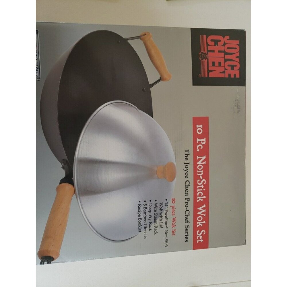 NEW!  Joyce Chen 14" Excalibur Non-Stick Pro Chef Series 10-Piece Wok Set -(M19